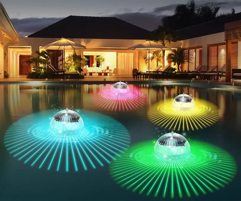 Pool lighting at night